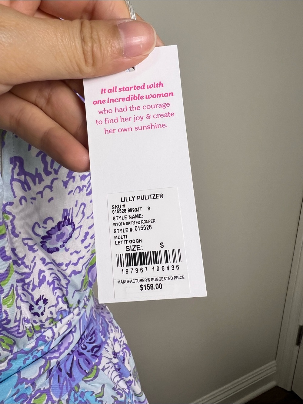 Lilly Pulitzer Wyota Skirted Romper Let It Gogh Floral Halter NWT Size S - Picture 7 of 8